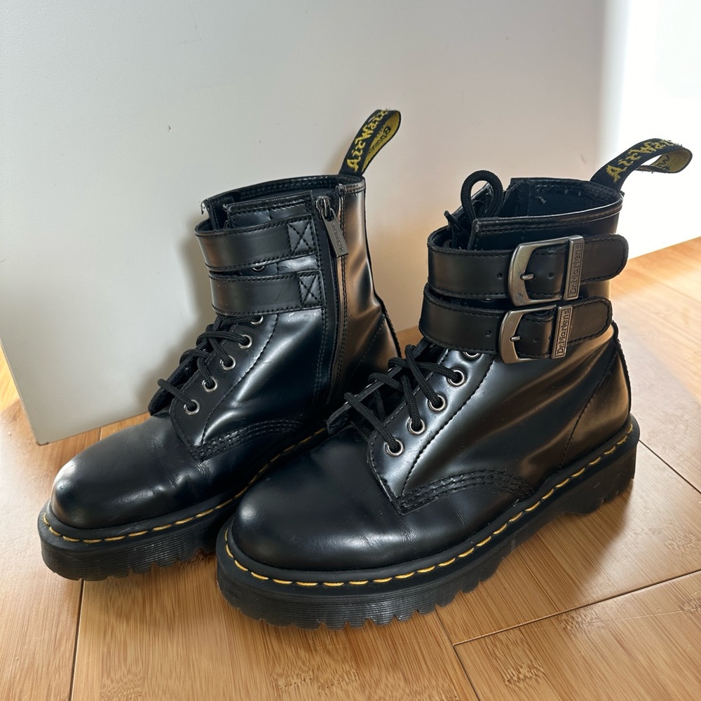Womens Dr. Martens 1460 8-Eye Bex Buckle Boot - Black